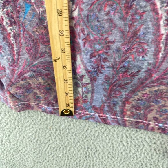 Roamans Sweater Womens 1X Plus Purple Floral 2 Piece Set 1/2 Sleeves Cardigan - Picture 12 of 15